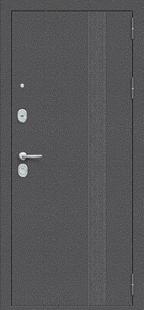 Входная дверь Тайга-9 Вертикаль Антик Серебряный/Серый BR5596 внешняя сторона